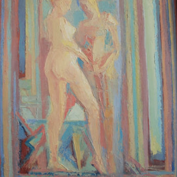 Peinture intitulée "Couple" par Mumtaz Celtik, Œuvre d'art originale