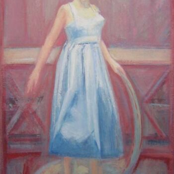 Painting titled "Jeune fille au cerc…" by Mumtaz Celtik, Original Artwork