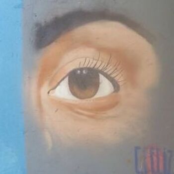 Pintura intitulada "Olho" por Cely Feliz, Obras de arte originais, Tinta spray