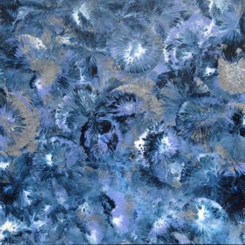 Peinture intitulée "Anemone marines ble…" par Cendrique Nouchy-Desjeux (Cendrique Art), Œuvre d'art originale, Acrylique