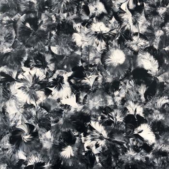 Peinture intitulée "FLEURS NOIRES" par Cendrique Nouchy-Desjeux (Cendrique Art), Œuvre d'art originale, Acrylique