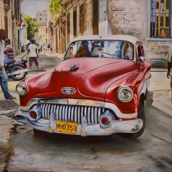 Schilderij getiteld "Somewhere in Cuba" door Norbert Cene Gál, Origineel Kunstwerk, Olie