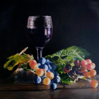 제목이 "Still life with wine"인 미술작품 Norbert Cene Gál로, 원작, 기름