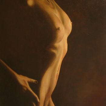 Ζωγραφική με τίτλο "Nude" από Norbert Cene Gál, Αυθεντικά έργα τέχνης, Λάδι