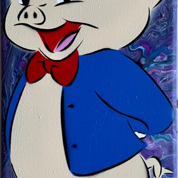 Peinture intitulée "Porky" par Lyse Blanchard, Œuvre d'art originale, Acrylique Monté sur Châssis en bois