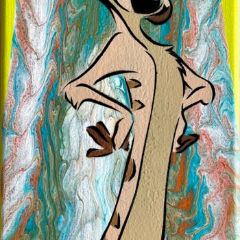 Painting titled "Timon" by Lyse Blanchard, Original Artwork, Acrylic Mounted on Wood Stretcher frame