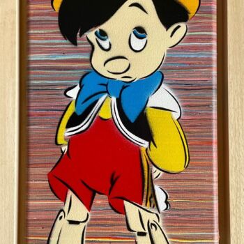 Painting titled "Pinocchio" by Lyse Blanchard, Original Artwork, Acrylic Mounted on Wood Stretcher frame