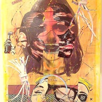Collages intitulée "NUMBER 5" par Centlad Colle Girl, Œuvre d'art originale, Papier