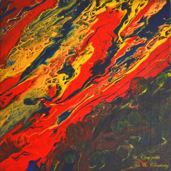 Painting titled "Golden storm" by Cerazivka, Original Artwork, Acrylic