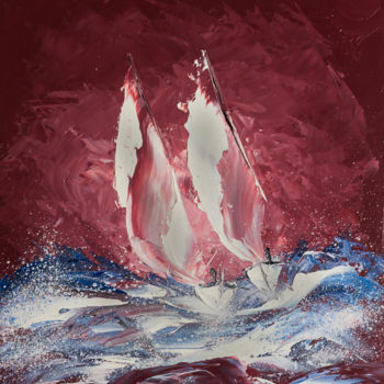 Schilderij getiteld "Soir d'orage" door Cerise, Origineel Kunstwerk, Acryl