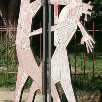 Sculpture intitulée "Les Gékos Savent-il…" par Christian Cerisola, Œuvre d'art originale, Techniques mixtes