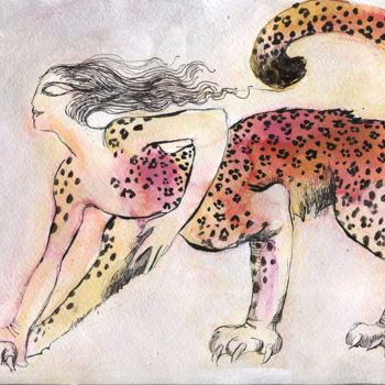 Arte digitale intitolato "The Sphynx Leopard" da Maria Cristina Cerminara, Opera d'arte originale, Pittura digitale