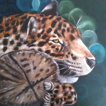 Pittura intitolato "tigre-2017" da Annick Cernesse, Opera d'arte originale