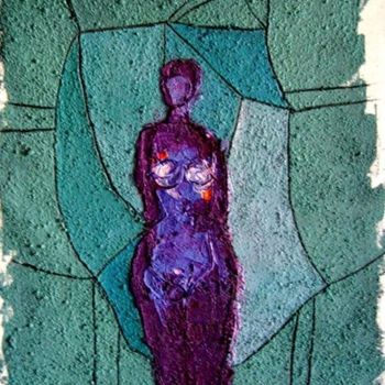 Painting titled "MUJER" by Cesar Augusto Rincon Gonzalez, Original Artwork