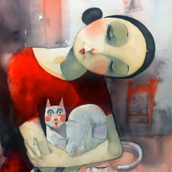 Картина под названием "albino" - Cesar Ayllón, Подлинное произведение искусства