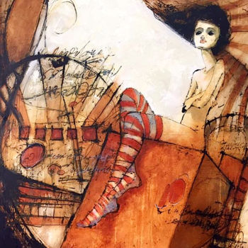 Peinture intitulée "descanso" par Cesar Ayllón, Œuvre d'art originale