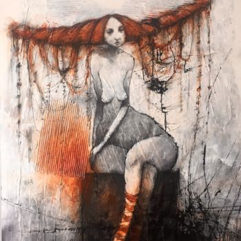 Pintura titulada "Sirena" por Cesar Ayllón, Obra de arte original