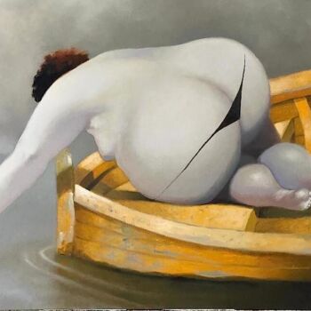 Pittura intitolato "naufragio" da Cesar Ayllón, Opera d'arte originale