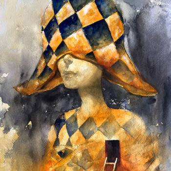 Painting titled "arlequín" by Cesar Ayllón, Original Artwork