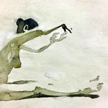 Painting titled "estudio desnudo" by Cesar Ayllón, Original Artwork