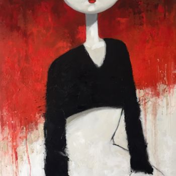 Pintura titulada "Niña mujer" por Cesar Ayllón, Obra de arte original