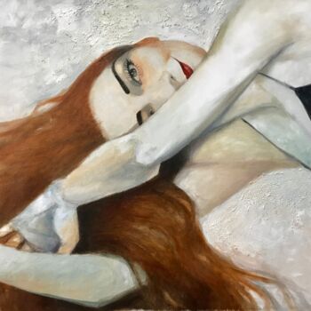 Painting titled "Pamela" by Cesar Ayllón, Original Artwork, Oil