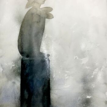 Pintura titulada "En reposo" por Cesar Ayllón, Obra de arte original, Acuarela