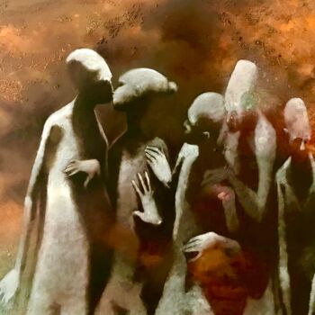 Картина под названием "Ancestros" - Cesar Ayllón, Подлинное произведение искусства, Масло