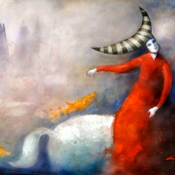 "domadora de peces" başlıklı Tablo Cesar Ayllón tarafından, Orijinal sanat, Suluboya