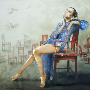 Pintura titulada "sillas" por Cesar Ayllón, Obra de arte original