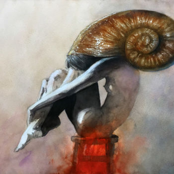 Painting titled "la caracol" by Cesar Ayllón, Original Artwork