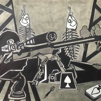 Drawing titled "they never come for…" by Cesar Yarleque, Original Artwork, Marker