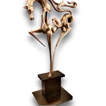Sculpture titled "Cavallo Nobile di C…" by Cesare Viola, Original Artwork, Bronze Mounted on Metal