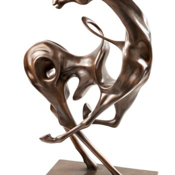 Sculptuur getiteld "Indomabile, Cavallo…" door Cesare Viola, Origineel Kunstwerk, Metalen