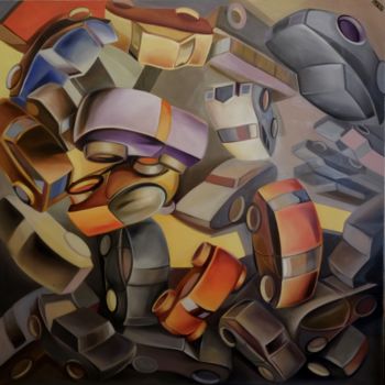 Malerei mit dem Titel "jam 5" von Cesare Maestrelli, Original-Kunstwerk, Öl
