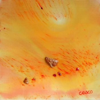 「Rouge désert, think…」というタイトルの絵画 Cescoによって, オリジナルのアートワーク, オイル
