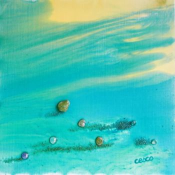 Painting titled "Océan de sables" by Cesco, Original Artwork, Oil