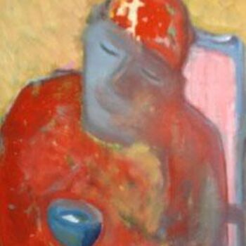 Peinture intitulée "Buveur solitaire" par Charley Supper-Bertho, Œuvre d'art originale, Huile