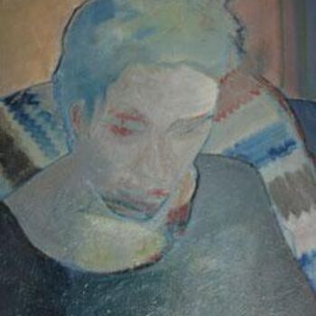 Pintura intitulada "Femme sous la lampe" por Charley Supper-Bertho, Obras de arte originais, Óleo