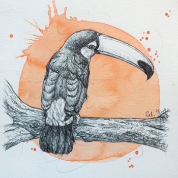 Peinture intitulée "toucan-2-petit.jpg" par Cet Toutunart, Œuvre d'art originale, Autre