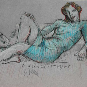 Dibujo titulada "myriam-et-voyeur.jpg" por Jean-Pierre Ceytaire, Obra de arte original, Otro