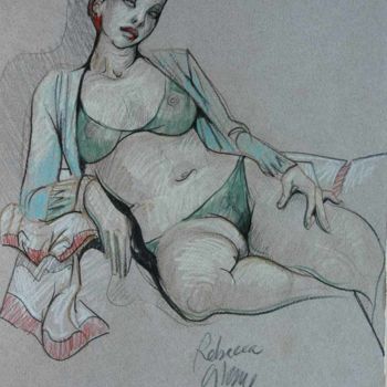 「rebecca.jpg」というタイトルの絵画 Jean-Pierre Ceytaireによって, オリジナルのアートワーク, オイル