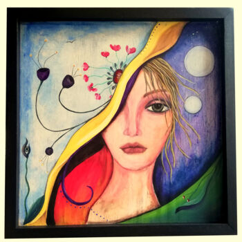 Painting titled "Resilience 1" by Cezed, Original Artwork, Acrylic Mounted on Wood Panel