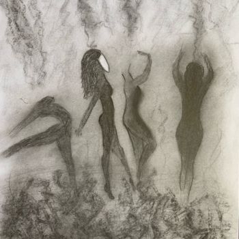 Drawing titled "Witches" by Céline Ferrière, Original Artwork, Graphite