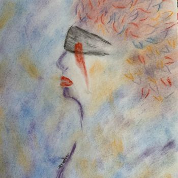 Drawing titled "Head On Fire" by Céline Ferrière, Original Artwork, Pastel
