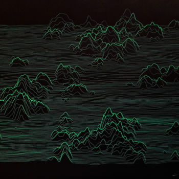 Gravures & estampes intitulée "Abstract landscape…" par Christophe Floutier, Œuvre d'art originale, Gouache