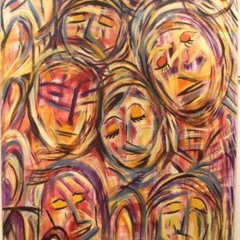 Ζωγραφική με τίτλο "Les dones que plore…" από C F Vay, Αυθεντικά έργα τέχνης, Λάδι