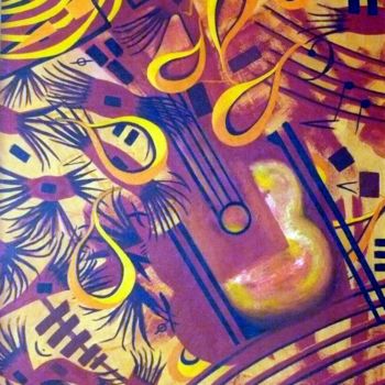Malerei mit dem Titel "La guitarra" von C F Vay, Original-Kunstwerk, Öl