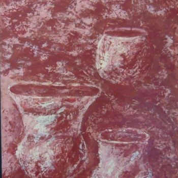 Painting titled "Pots" by C F Vay, Original Artwork, Oil