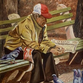 Painting titled "CENTRAL PARK" by Cg In The Art, Original Artwork, Oil